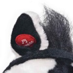 vidaXL Cal de jucărie din pluș XXL, alb și negru