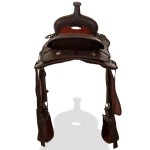 vidaXL Șa Western, căpăstru & pieptar, piele naturală, 15", maro vidaXL Șa Western, căpăstru & pieptar, piele naturală, 15", maro