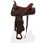 vidaXL Șa Western, căpăstru & pieptar, piele naturală, 17", maro vidaXL Șa Western, căpăstru & pieptar, piele naturală, 17", maro