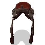 vidaXL Șa Western, căpăstru & pieptar, piele naturală, 17", maro vidaXL Șa Western, căpăstru & pieptar, piele naturală, 17", maro