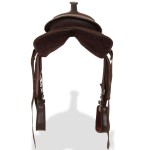 vidaXL Șa Western, căpăstru & pieptar, piele naturală, 13", maro vidaXL Șa Western, căpăstru & pieptar, piele naturală, 13", maro