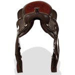 vidaXL Șa Western, căpăstru & pieptar, piele naturală, 13", maro vidaXL Șa Western, căpăstru & pieptar, piele naturală, 13", maro