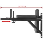 vidaXL Aparat exerciții triceps și abdomen, montare pe perete, negru