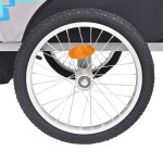 vidaXL Remorcă de bicicletă, gri și albastru, 30 kg vidaXL Remorcă de bicicletă, gri și albastru, 30 kg