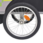 vidaXL Remorcă de bicicletă, gri și verde, 30 kg vidaXL Remorcă de bicicletă, gri și verde, 30 kg