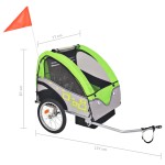 vidaXL Remorcă de bicicletă, gri și verde, 30 kg vidaXL Remorcă de bicicletă, gri și verde, 30 kg