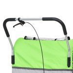 vidaXL Remorcă de bicicletă & Cărucior copii 2-în-1, verde și gri vidaXL Remorcă de bicicletă & Cărucior copii 2-în-1, verde și gri