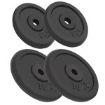 vidaXL Plăci de greutate, 4 buc., 2x10 kg+2x5 kg, fontă vidaXL Plăci de greutate, 4 buc., 2x10 kg+2x5 kg, fontă
