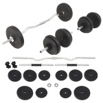 vidaXL Set de haltere și gantere 30 kg vidaXL Set de haltere și gantere 30 kg
