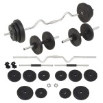 vidaXL Set de haltere și gantere, 30 kg vidaXL Set de haltere și gantere, 30 kg