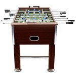 vidaXL Masă de fotbal, maro, 140 x 74,5 x 87,5 cm, oțel, 60 kg, vidaXL Masă de fotbal, maro, 140 x 74,5 x 87,5 cm, oțel, 60 kg,