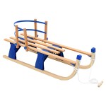 vidaXL Sanie pliabilă pentru zăpadă cu spătar, lemn, 119 cm