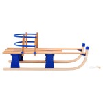 vidaXL Sanie pliabilă pentru zăpadă cu spătar, lemn, 119 cm