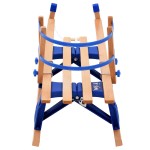 vidaXL Sanie pliabilă pentru zăpadă cu spătar, lemn, 119 cm