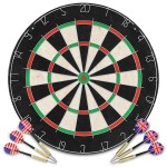 vidaXL Placă de darts profesională din sisal, cu 6 săgeți și bordură vidaXL Placă de darts profesională din sisal, cu 6 săgeți și bordură