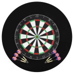 vidaXL Placă de darts profesională din sisal, cu 6 săgeți și bordură vidaXL Placă de darts profesională din sisal, cu 6 săgeți și bordură