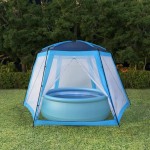 vidaXL Cort de piscină, albastru, 500x433x250 cm, țesătură vidaXL Cort de piscină, albastru, 500x433x250 cm, țesătură