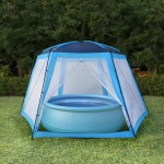 vidaXL Cort de piscină, albastru, 660x580x250 cm, țesătură vidaXL Cort de piscină, albastru, 660x580x250 cm, țesătură