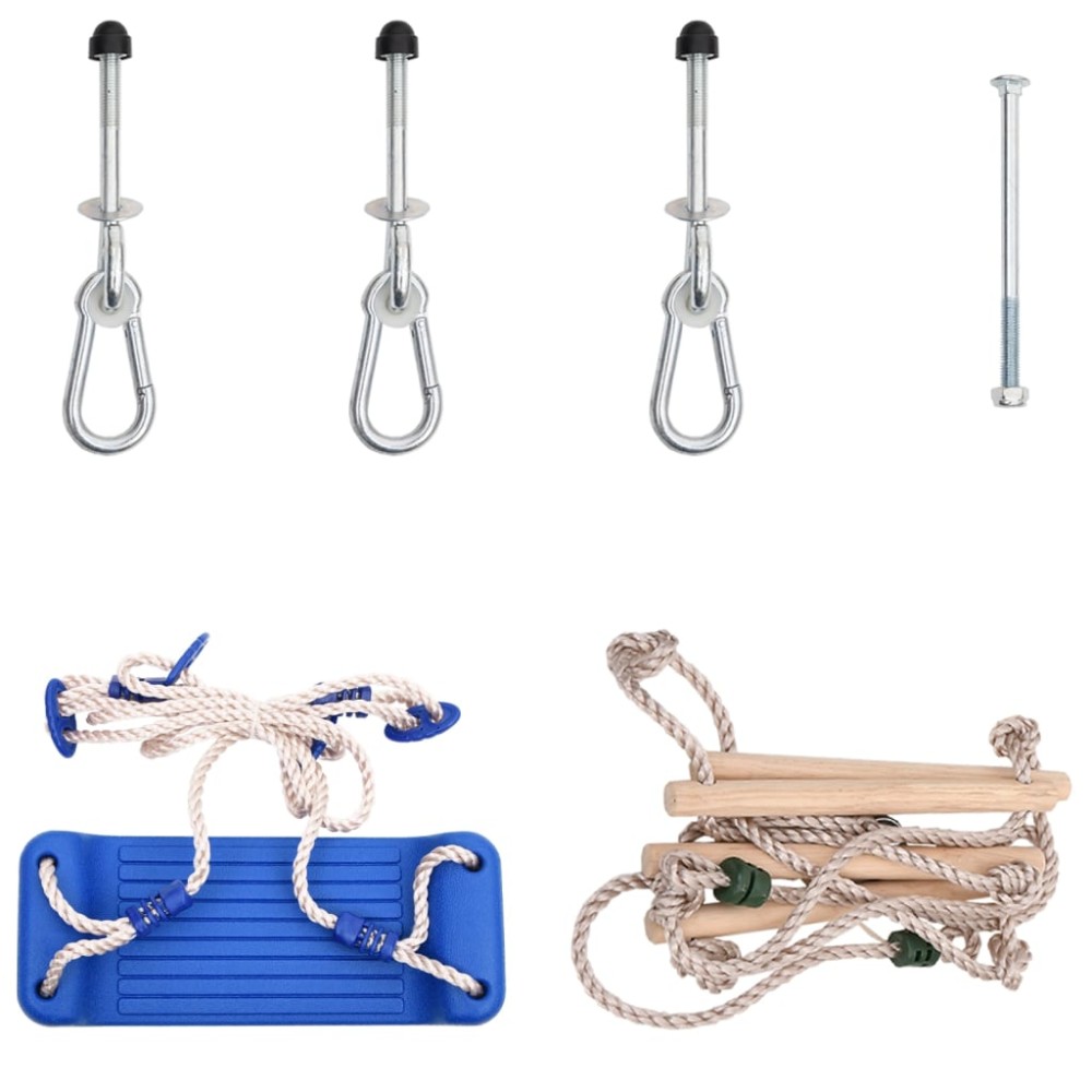 vidaXL Leagăn cu scară din frânghie, albastru, polietilenă