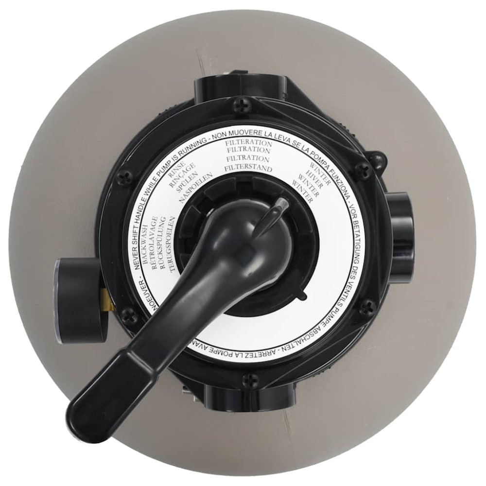 vidaXL Filtru cu nisip pentru piscină cu supapă 4 poziții gri 350 mm