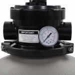 vidaXL Filtru cu nisip pentru piscină cu supapă 4 poziții gri 350 mm vidaXL Filtru cu nisip pentru piscină cu supapă 4 poziții gri 350 mm