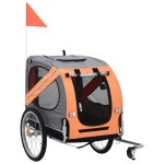 vidaXL Remorcă de bicicletă pentru animale companie, portocaliu și gri vidaXL Remorcă de bicicletă pentru animale companie, portocaliu și gri