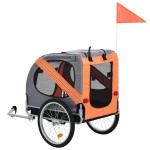 vidaXL Remorcă de bicicletă pentru animale companie, portocaliu și gri vidaXL Remorcă de bicicletă pentru animale companie, portocaliu și gri