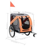 vidaXL Remorcă de bicicletă pentru animale companie, portocaliu și gri vidaXL Remorcă de bicicletă pentru animale companie, portocaliu și gri