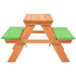 vidaXL Masă cu bănci pentru picnic copii 89x79x50cm lemn masiv brad