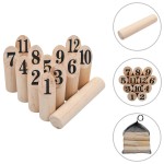vidaXL Set pentru joc Kubb cu numere, lemn vidaXL Set pentru joc Kubb cu numere, lemn
