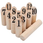 vidaXL Set pentru joc Kubb cu numere, lemn vidaXL Set pentru joc Kubb cu numere, lemn