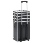 vidaXL Troler de cosmetice, negru, aluminiu