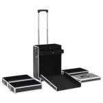 vidaXL Troler de cosmetice, negru, aluminiu