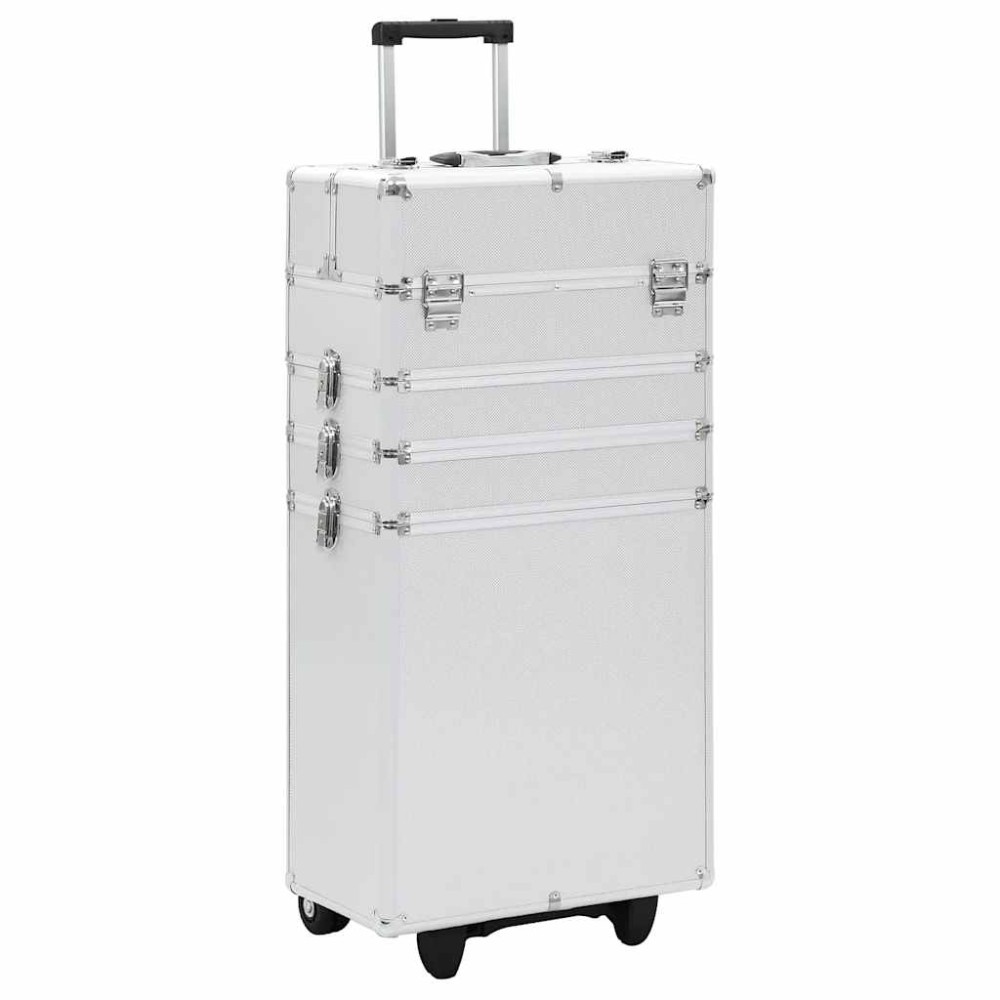 vidaXL Troler de cosmetice, argintiu, aluminiu
