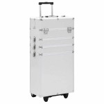 vidaXL Troler de cosmetice, argintiu, aluminiu