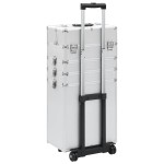 vidaXL Troler de cosmetice, argintiu, aluminiu