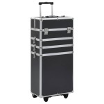 vidaXL Troler de cosmetice, negru, aluminiu