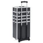 vidaXL Troler de cosmetice, negru, aluminiu