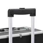 vidaXL Troler de cosmetice, negru, aluminiu
