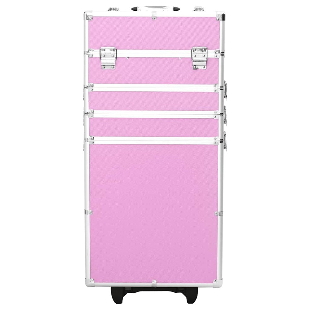 vidaXL Troler de cosmetice, roz, aluminiu