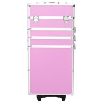 vidaXL Troler de cosmetice, roz, aluminiu