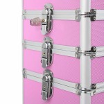 vidaXL Troler de cosmetice, roz, aluminiu