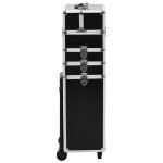 vidaXL Troler de cosmetice, model cu crocodil, negru, aluminiu