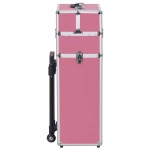 vidaXL Troler de cosmetice, roz, aluminiu