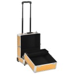 vidaXL Troler de cosmetice, auriu, 35 x 29 x 45 cm, aluminiu