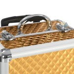 vidaXL Troler de cosmetice, auriu, 35 x 29 x 45 cm, aluminiu