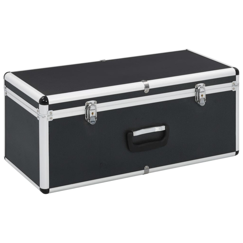 vidaXL Cutii de depozitare, 2 buc., negru, aluminiu