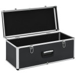 vidaXL Cutii de depozitare, 2 buc., negru, aluminiu