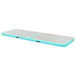vidaXL Saltea gimnastică gonflabilă cu pompă verde 300x100x10cm PVC vidaXL Saltea gimnastică gonflabilă cu pompă verde 300x100x10cm PVC
