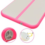 vidaXL Saltea gimnastică gonflabilă cu pompă roz 400x100x10cm PVC